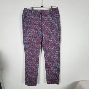Cabi Womens Palm Beach Floral Print Straight Leg Cropped Pants Size 8 Stretch